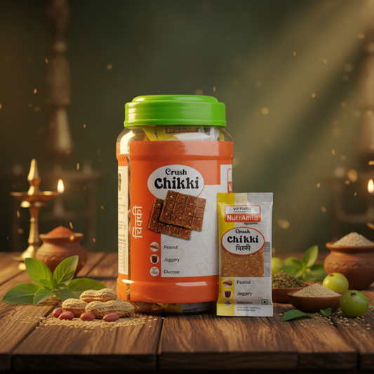 Crush Chikki – Peanut, Jaggery and Glucose