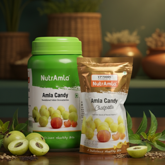 Amla Candy Whole Fruit Jar 500g + Chatpata Candy Pouch 200g