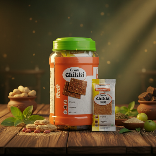 Crush Chikki – Peanut, Jaggery and Glucose