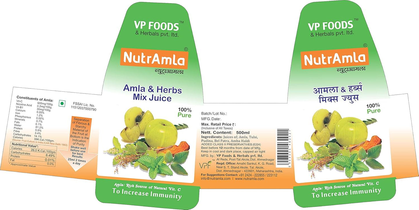 Amla and Herbs Mix Juice - 500ml + 500ml Combo Pack